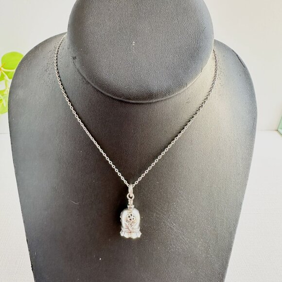Sterling Silver Daughter-In-Law Bell Pendant Necklace with Floral Detailing, Tho - Picture 3 of 8